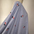 Embroidered Navy & White Stripe ~ Cotton